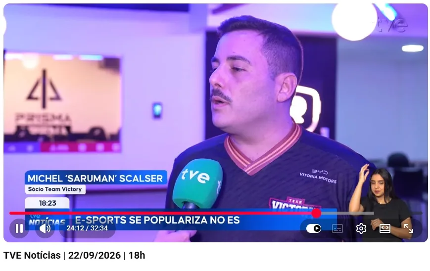Print do bloco Team Victory no TVE ES Notícias